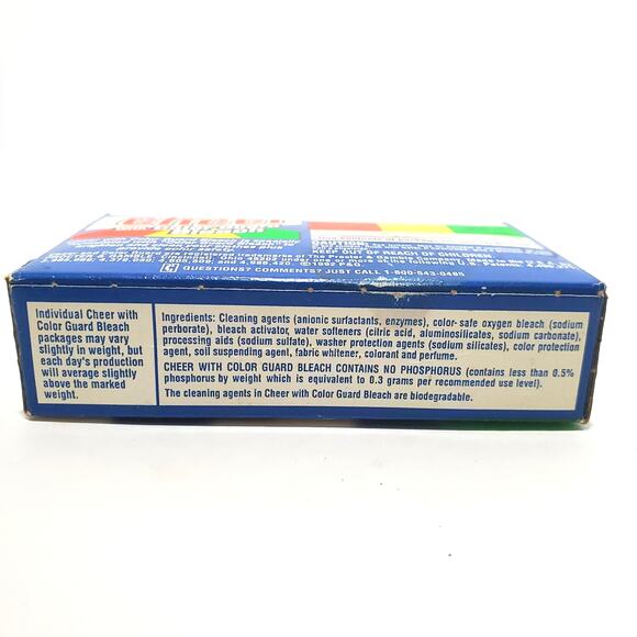 Cheer With Color Guard Bleach Laundry Detergent SAMPLE SIZE 1990s Old Stock Full - Picture 3 of 8